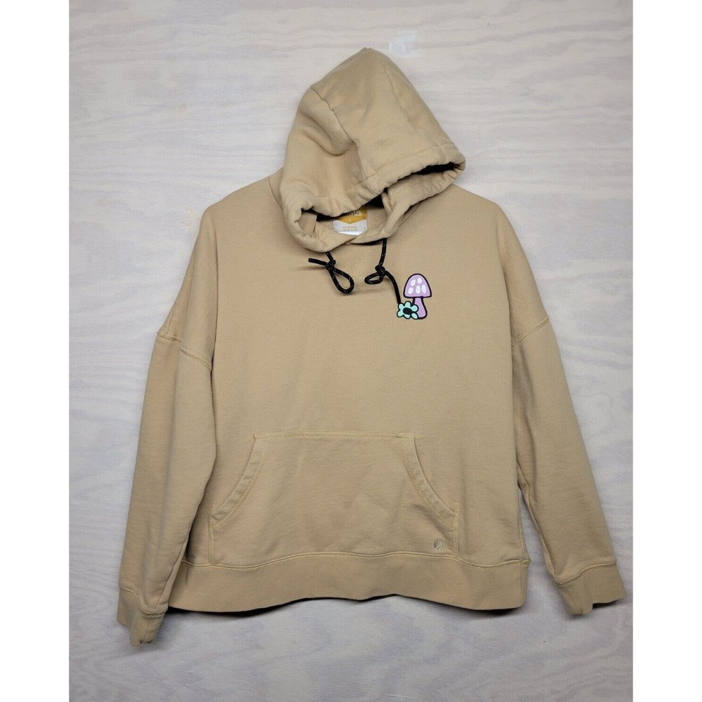 DRAVUS Women's SZ L Graphic Hoodie Heading Nowhere Mushrooms Long Sleeve Pocket